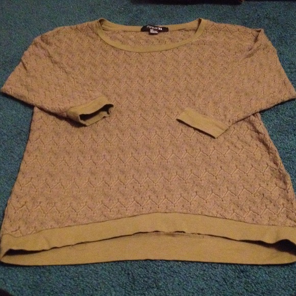 Forever21 moss green lace sweater- size S