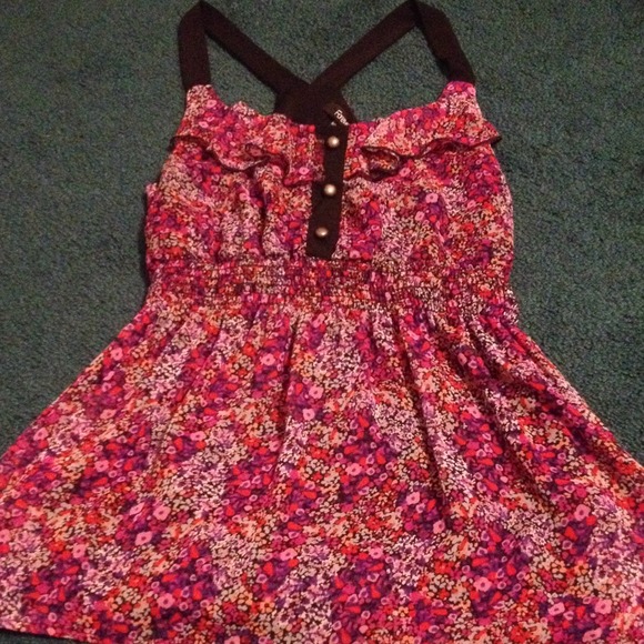 Forever21- floral chiffon baby doll tank top