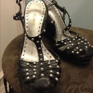 BCBGirls Leather studded wedge