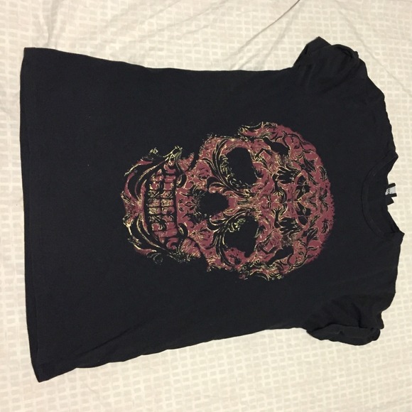 Asos Black printed skull t-shirt