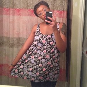 90's Floral Print Babydoll Dress