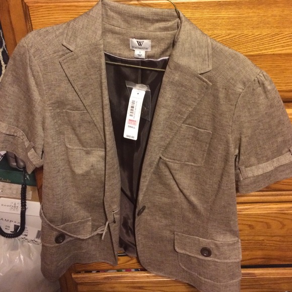 Worthington brown short sleeve jacket