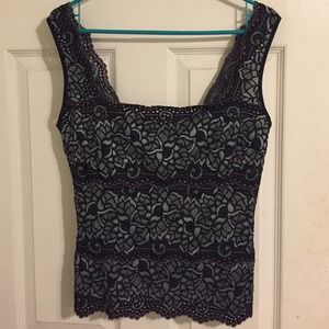 Floral contrast cache tank top