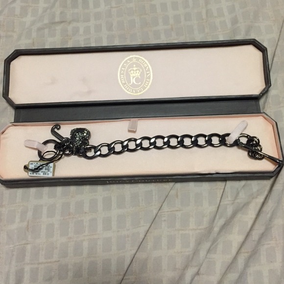 Juicy couture paved banner heart bracelet