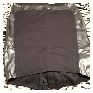 Black skirt with the look of leather trim