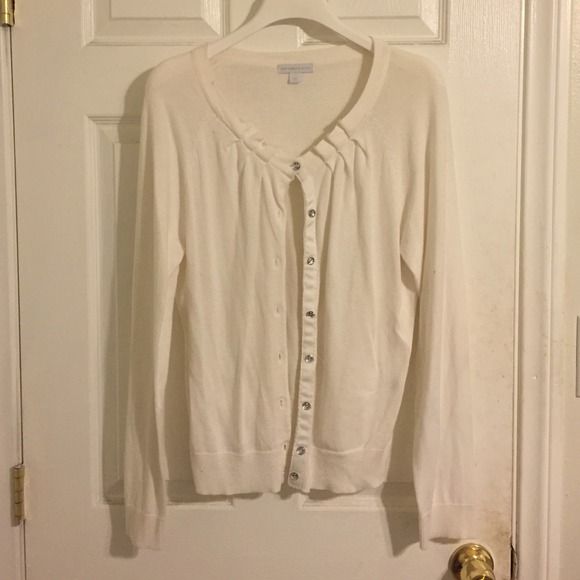 New York and company white cardigan sweater