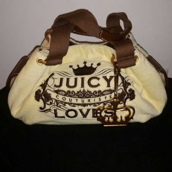 Juicy Couture  Yellow Handbag with leather trim
