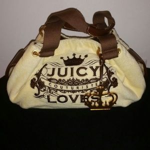 Juicy Couture Yellow Handbag with leather trim