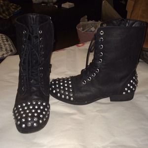 Madden girl black studded boots