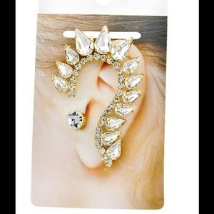 💋Glass & Rhinestone Ear Cuff & Post Earrings⬇️