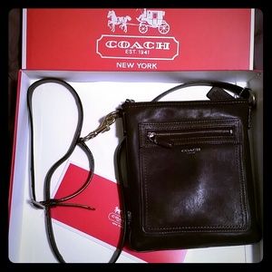Authentic Coach Purple Legacy Swingpack in Leather
