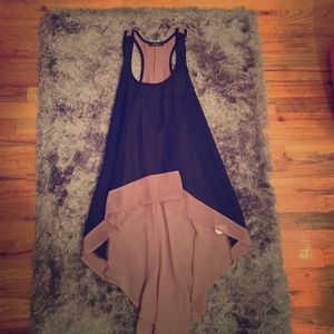 Racer back hi-Lo top (black&tan)