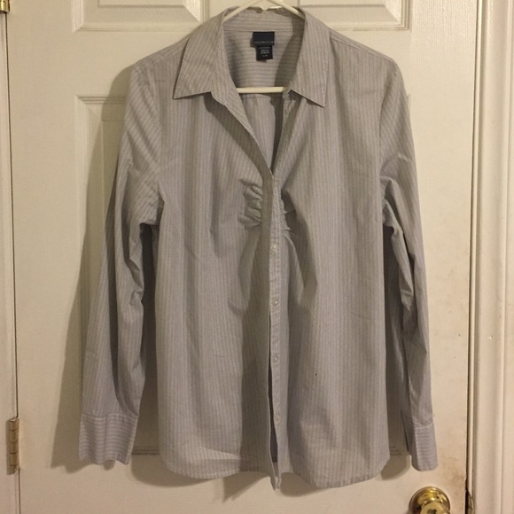 Blue and white Covington button up