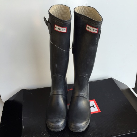 Hunter original tall black rain boots Sz 9 new - Picture 2 of 4