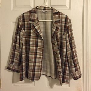 Brown plaid blazer