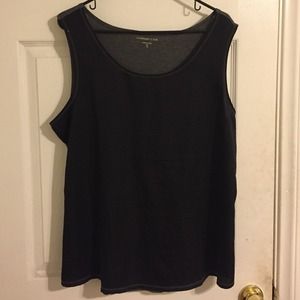 Black and grey contrast coldwater creek tank top