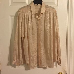 Champagne colored floral button up