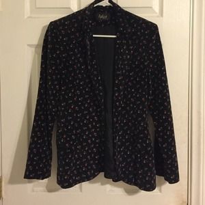 Velvet floral blazer