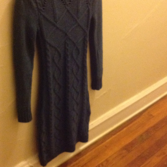 Blue, knit sweater dress.