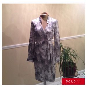 BUNDLED- Antonio Melani Feather- print dress-Grey