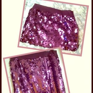 Purple sequined mini skirt