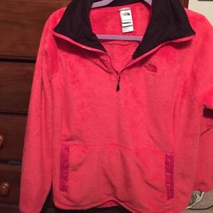 Pink Quarter zip north face jacket