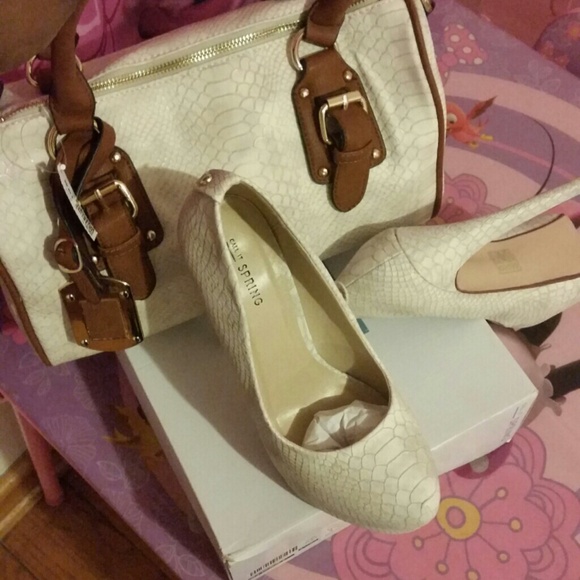 Brand new matching bag and heels