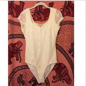 American Rag Tops - White lace onesie American Rag Tops - White lace onesie