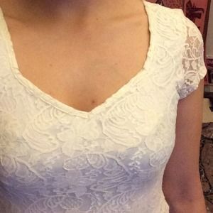 American Rag Tops - White lace onesie American Rag Tops - White lace onesie