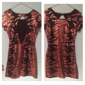 Beautiful gorgeous copper sequence dress