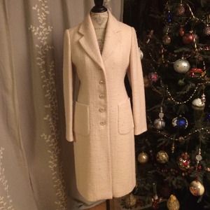 Banana Republic ivory colored long wool coat