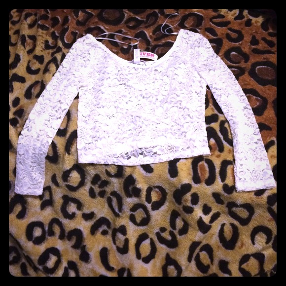White long sleeve lace top