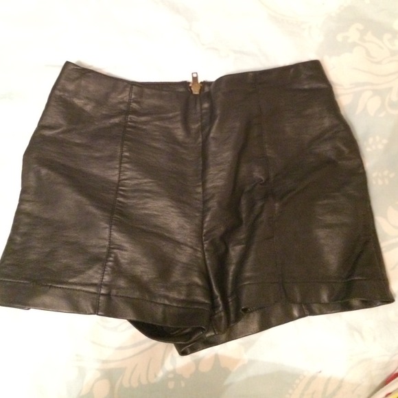 Black pleather UO shorts