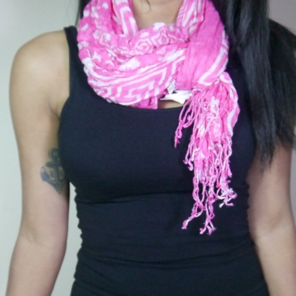 Pink Aztec print scarf