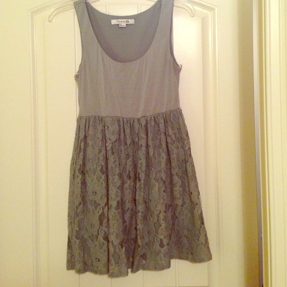 Forest green lace dress