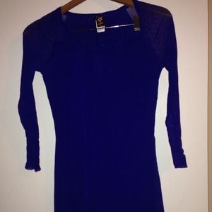 Jean Paul Gaultier indigo mesh dress