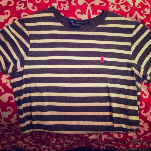 Dark grey and white striped Ralph Lauren
