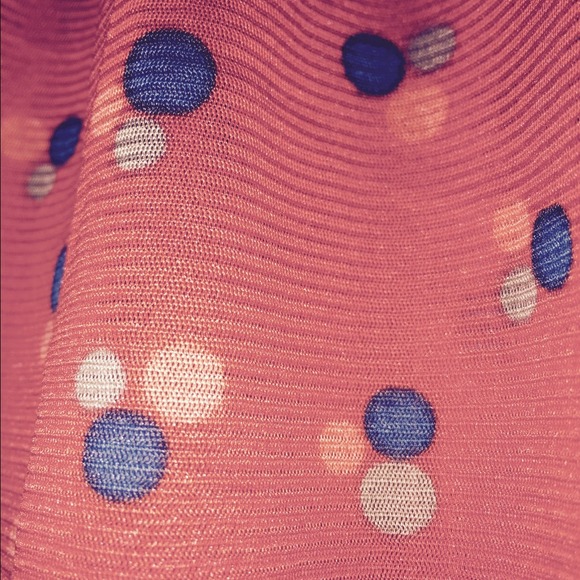 Gorgeous Sheer Orange-Red Textured Peasant Top - Picture 3 of 4