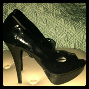Black Patent Leather Stiletto Heels