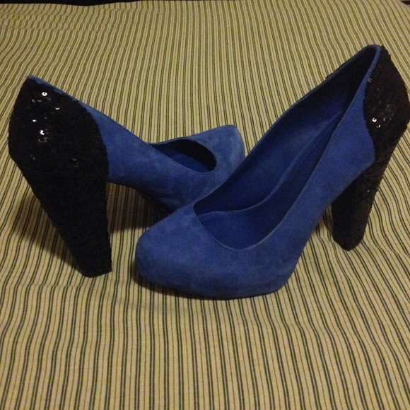 BCBGeneration suede upper and sequined heel