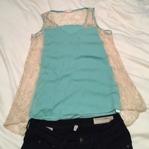 Lacy turquoise Kaitlyn top
