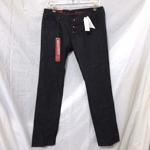 TOMMY HILFIGER GRAY DARK WASH JEANS