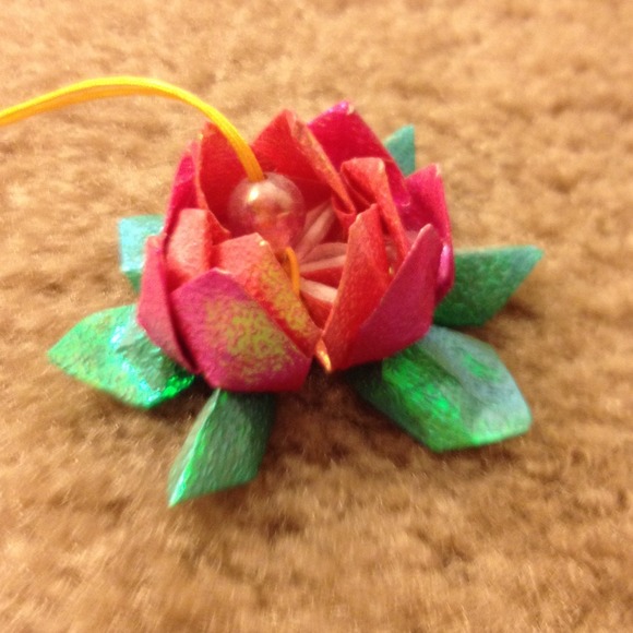 Pink origami flower