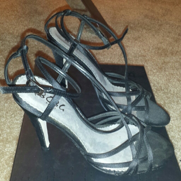 BCBG Satin Strappy Sandals