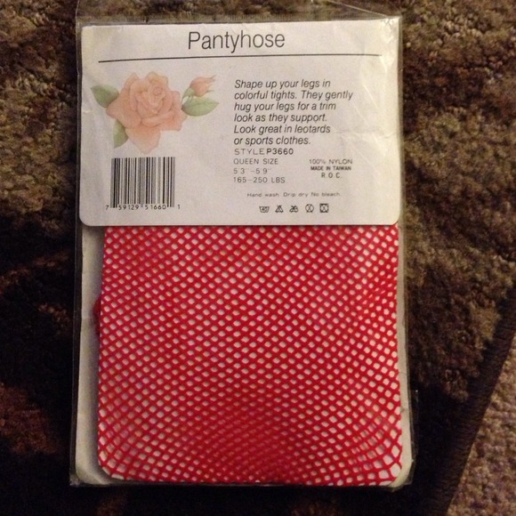$3 bundled Red fishnet stockings