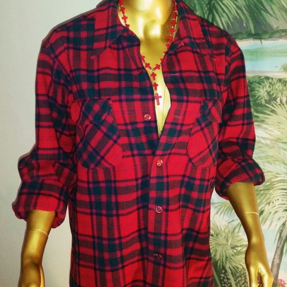 Vintage Pendleton 1950s wool red plaid shirt