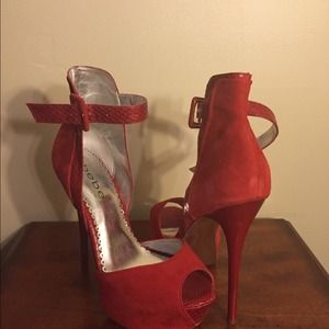 Bebe lucie cherry red heels