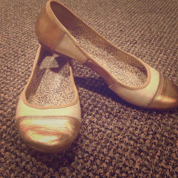 White and Gold Sparkly Flats