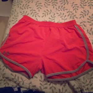 Womens orange and grey Under Armour shorts!