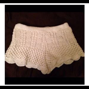 White crochet shorts